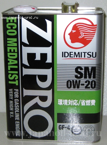 IDEMITSU ZEPRO ECO MEDALIST SM/GF4 0W20 4L